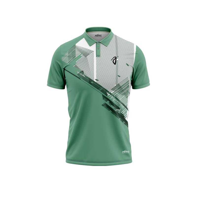 Solid collar Pure Green Color Sports T-Shirt