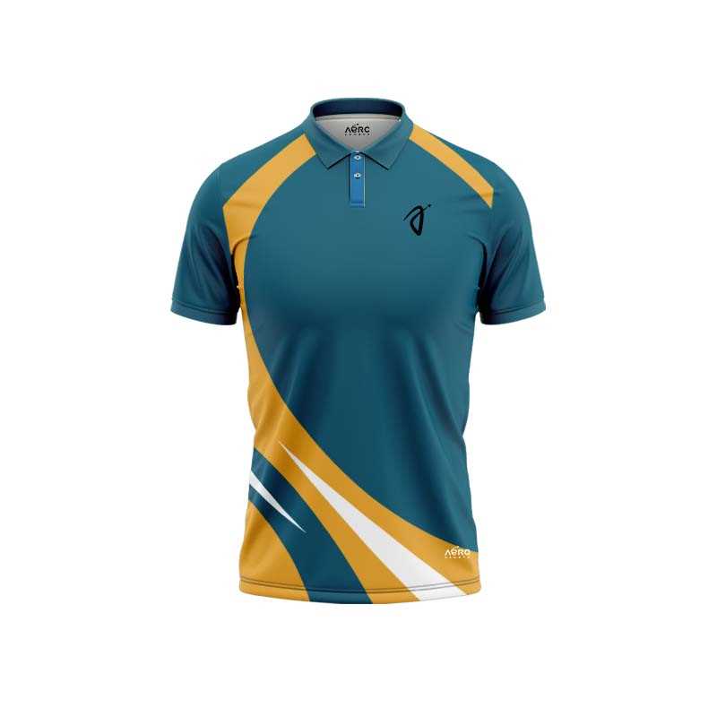 Solid collar Pure Teal Color Sports T-Shirt