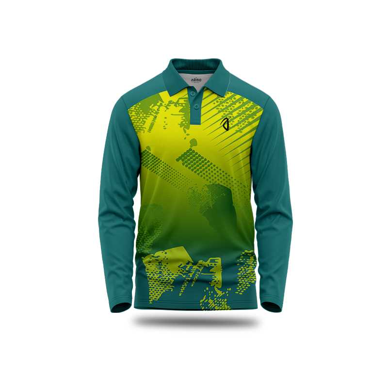 Solid collar Pure Bottle Green & Yellow Sports T-Shirt