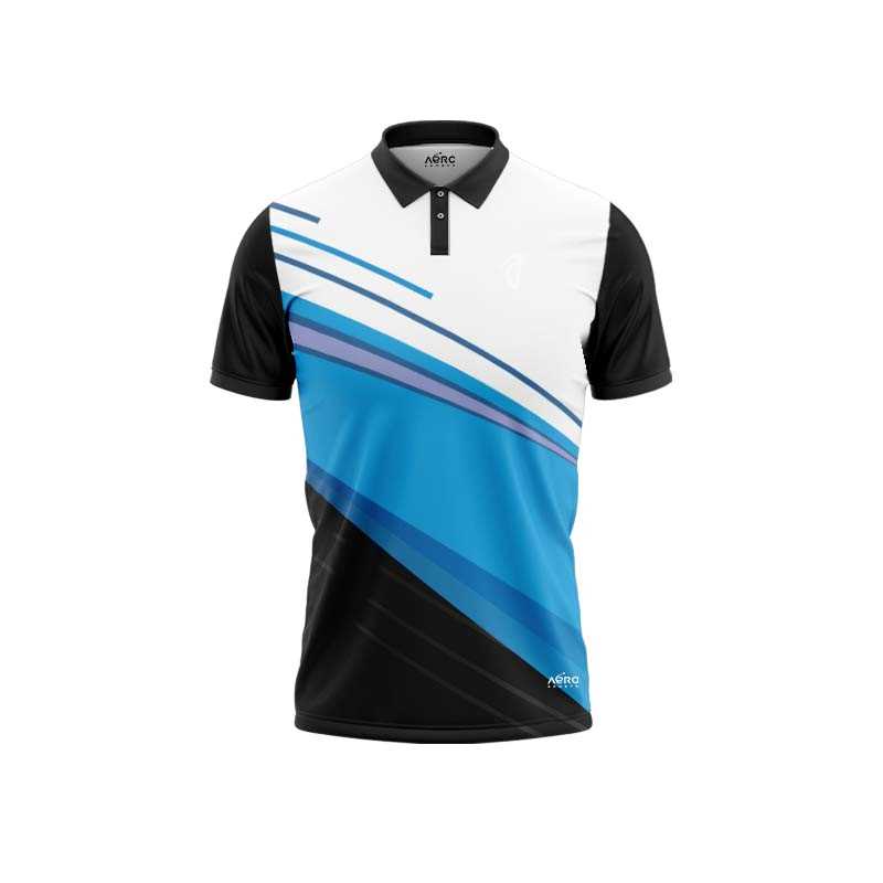 Solid collar Pure White,Blue & Black Color Sports T-Shirt